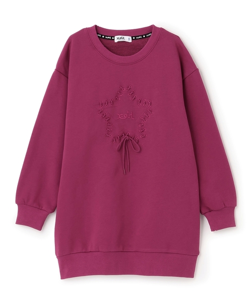 X-girl Stages(エックスガールステージス)の「スターレースアップスウェットワンピース(ワンピース・キッズ・マジェンタ/チャコール・140cm/120cm/130cm/90cm/100cm/110cm)」の13枚目の写真