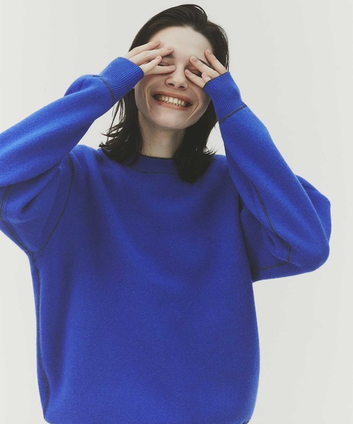 CASHMERE CASHMERE(カシミヤカシミヤ)の「【CASHMERE CASHMERE/カシミヤカシミヤ】CASHMERE REVERSIBLE PULLOVER/カシミヤリバーシブルプルオーバー/ニット(ニット/セーター・レディース・ダークグリーン/チャコールグレー/ブラック/ダークネイビー/モカ・40)」の3枚目の写真
