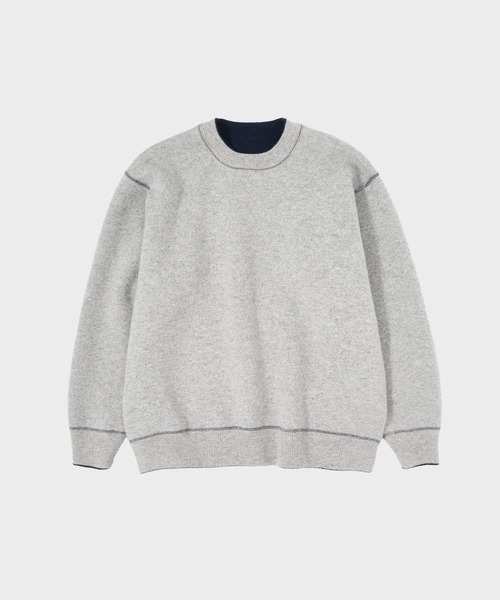 カシミヤ100%　ニット　セーター　白　グレーカシミヤセーター二点おまとめ CASHMERE CASHMERE/カシミヤカシミヤ】CASHMERE REVERSIBLE PULLOVER