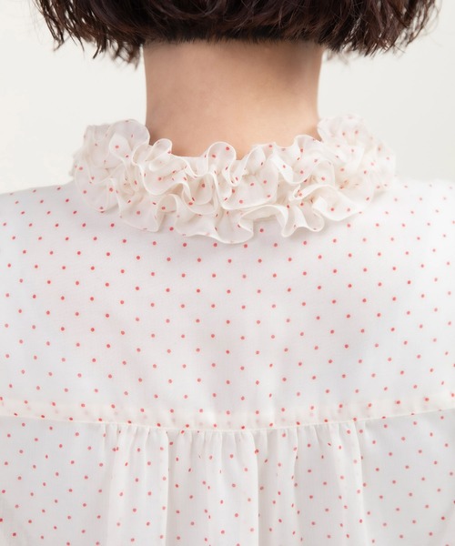 Dot&Stripes CHILD WOMAN(ドットアンドストライプス チャイルドウーマン)の「シアードットプリント 2段フリル襟ブラウス(シャツ/ブラウス・レディース・アイボリー/ブラック・FREE)」の22枚目の写真