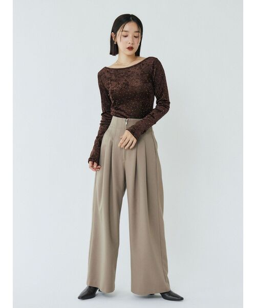 LAGUNAMOON（ラグナムーン）の「2タックワイドパンツ（その他パンツ・レディース・モカ/グレー・SMALL/MEDIUM）」の9枚目の写真