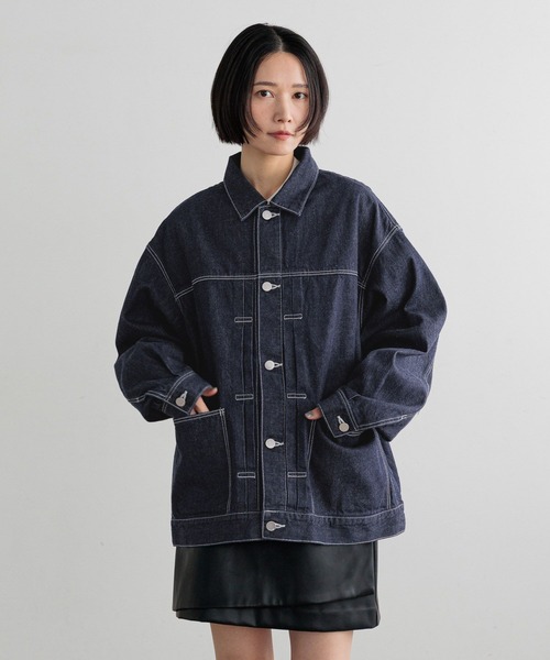 LOWRYS FARM（ローリーズファーム）の「【LFM(U)】DENIMタックジャケット　 606930（デニムジャケット・メンズ・ネイビー/ホワイト/ブラック・MEDIUM/LARGE）」の3枚目の写真