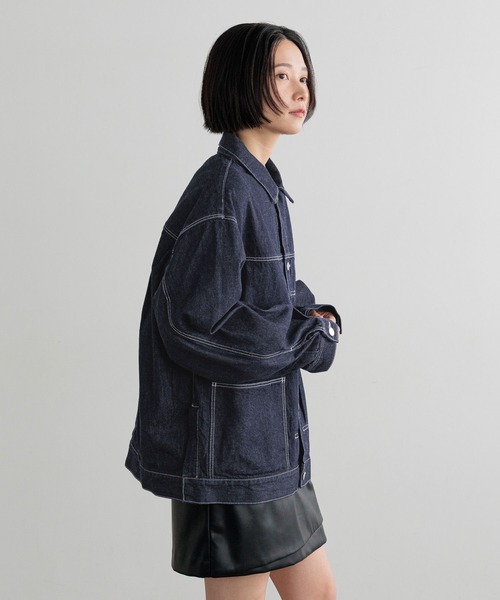 LOWRYS FARM（ローリーズファーム）の「【LFM(U)】DENIMタックジャケット　 606930（デニムジャケット・メンズ・ネイビー/ホワイト/ブラック・MEDIUM/LARGE）」の10枚目の写真