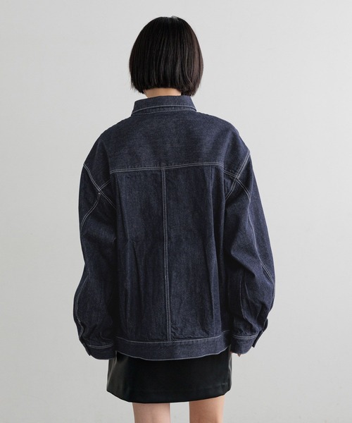 LOWRYS FARM（ローリーズファーム）の「【LFM(U)】DENIMタックジャケット　 606930（デニムジャケット・メンズ・ネイビー/ホワイト/ブラック・MEDIUM/LARGE）」の11枚目の写真