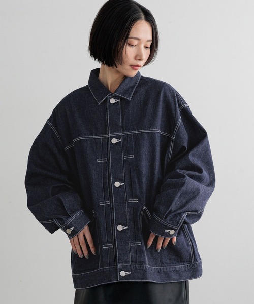 LOWRYS FARM（ローリーズファーム）の「【LFM(U)】DENIMタックジャケット　 606930（デニムジャケット・メンズ・ネイビー/ホワイト/ブラック・MEDIUM/LARGE）」の12枚目の写真