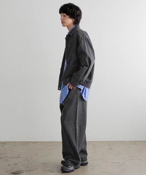 LOWRYS FARM（ローリーズファーム）の「【LFM(U)】DENIMタックジャケット　 606930（デニムジャケット・メンズ・ネイビー/ホワイト/ブラック・MEDIUM/LARGE）」の14枚目の写真