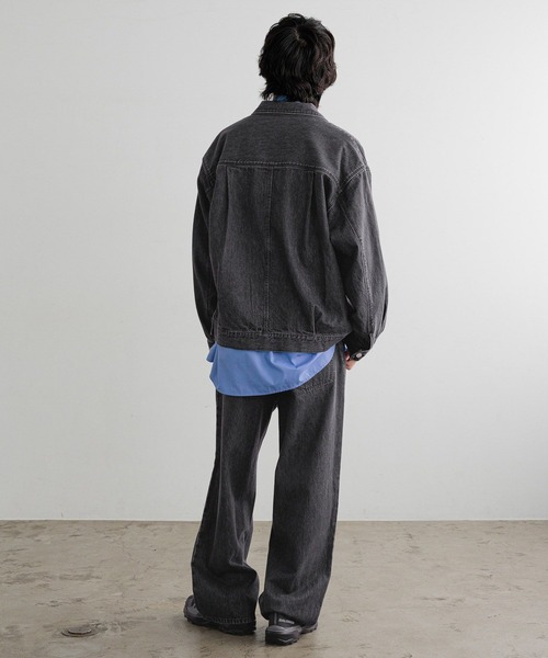 LOWRYS FARM（ローリーズファーム）の「【LFM(U)】DENIMタックジャケット　 606930（デニムジャケット・メンズ・ネイビー/ホワイト/ブラック・MEDIUM/LARGE）」の15枚目の写真