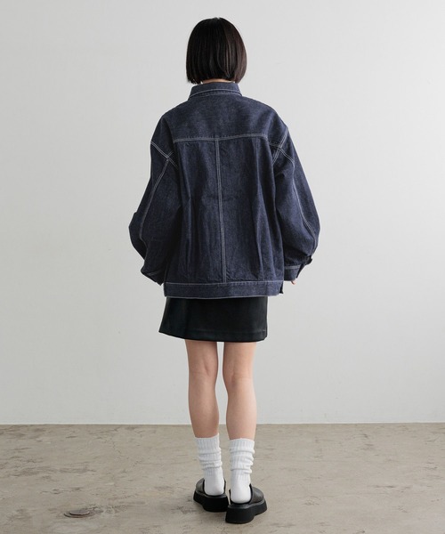 LOWRYS FARM（ローリーズファーム）の「【LFM(U)】DENIMタックジャケット　 606930（デニムジャケット・メンズ・ネイビー/ホワイト/ブラック・MEDIUM/LARGE）」の8枚目の写真