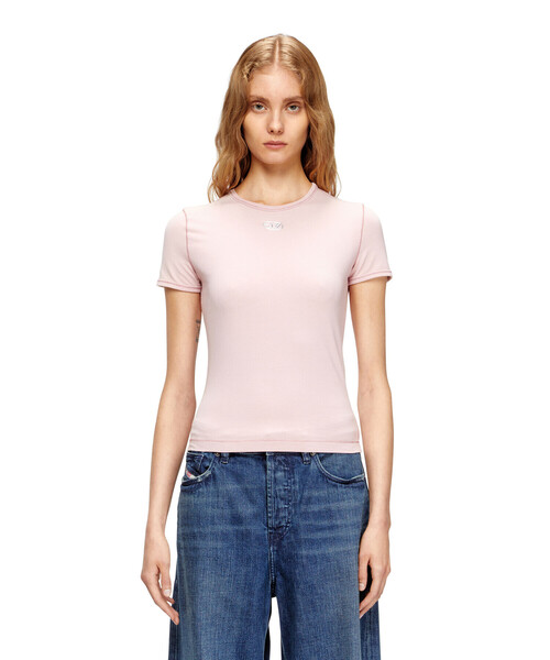 DIESEL(ディーゼル)の「ウィメンズ 半袖トップ T-UNCUTIESLONG-OD(Tシャツ/カットソー・レディース・ホワイト/ピンク/ブラック・MEDIUM/SMALL/X-LARGE/LARGE)」の3枚目の写真