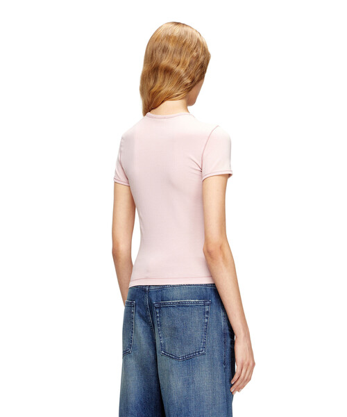 DIESEL(ディーゼル)の「ウィメンズ 半袖トップ T-UNCUTIESLONG-OD(Tシャツ/カットソー・レディース・ホワイト/ピンク/ブラック・MEDIUM/SMALL/X-LARGE/LARGE)」の6枚目の写真