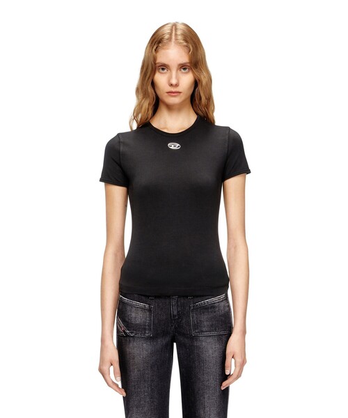 DIESEL(ディーゼル)の「ウィメンズ 半袖トップ T-UNCUTIESLONG-OD(Tシャツ/カットソー・レディース・ホワイト/ピンク/ブラック・MEDIUM/SMALL/X-LARGE/LARGE)」の8枚目の写真
