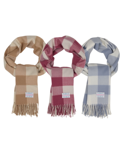 セール】トーンオントーンチェックマフラー ベージュ（マフラー