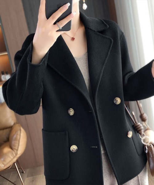 Flugge(フラッジー)の「ダブルボタンテーラードコート(その他アウター・レディース・ブラック/ベージュ/グレー・LARGE/MEDIUM)」の7枚目の写真