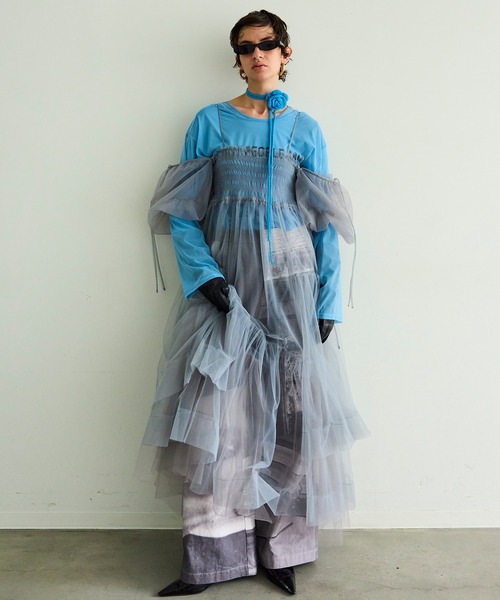 セール】2-way Tulle Volume Camisole dress/2WAYチュールボリューム