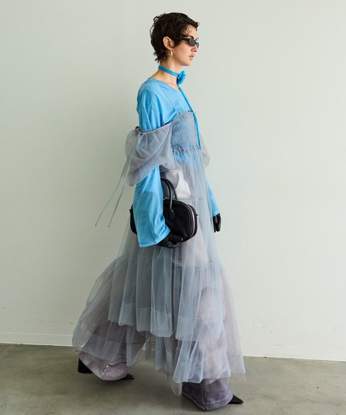 セール】2-way Tulle Volume Camisole dress/2WAYチュールボリューム