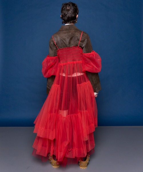 セール】2-way Tulle Volume Camisole dress/2WAYチュールボリューム