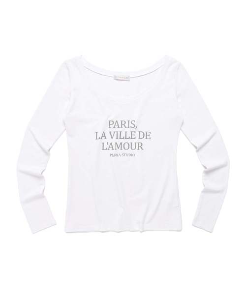 PLUNASTUDIO(プルナスタジオ)の「サランの街 オフショルダー ロングスリーブT ホワイト(Tシャツ/カットソー・レディース・ホワイト・FREE)」の2枚目の写真