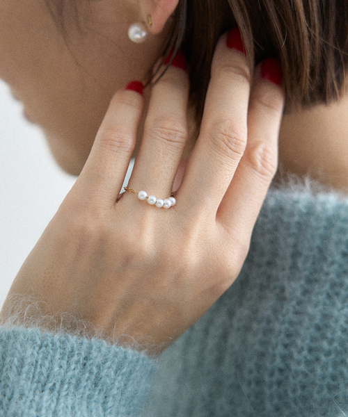 GIGI ジジ　IENA別注　チェーンパールリング GIGI/ジジ 別注 PEARL CHAIN RING EX（リング）｜IENA（イエナ）の