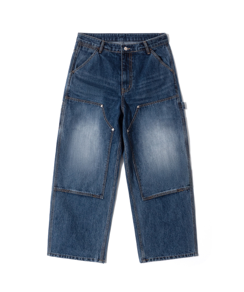 QT8 GARMENTS(キューティーエイトガーメント)の「TL Double Knee Washed Pants (Non-Painted Blue)(デニムパンツ・レディース・その他・MEDIUM/LARGE/X-LARGE)」の2枚目の写真