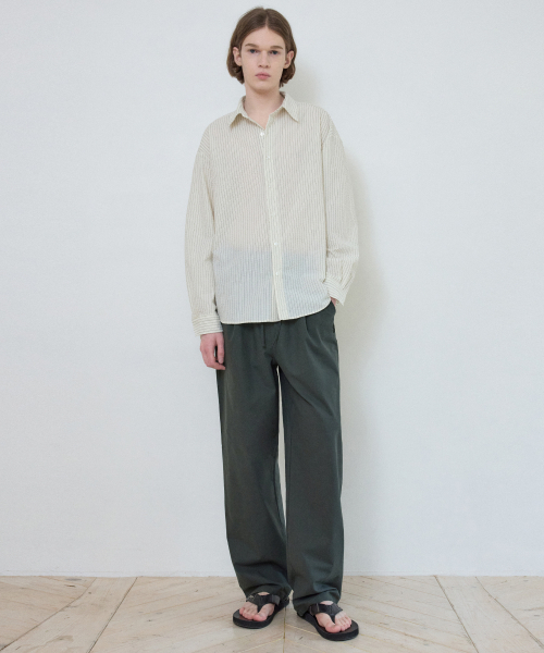 WEDNESDAY OASIS(ウェンズデーオアシス)の「サマーシアサッカー ルーズSTシャツ_IVORY(W25-TP23)(シャツ/ブラウス・メンズ・アイボリー・MEDIUM/LARGE)」の3枚目の写真