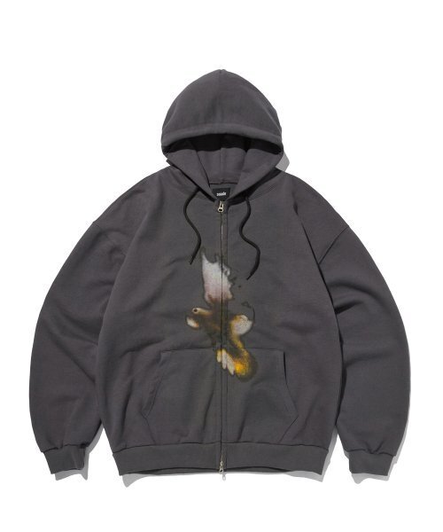 BIRD HOOD ZIP UP [CHARCOAL GRAY]