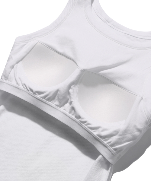 YALE(イェール)の「WOMENS RIBBED SLEEVELESS BRA TOP WHITE(Tシャツ/カットソー・レディース・その他・LARGE/MEDIUM/SMALL)」の6枚目の写真
