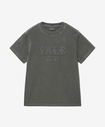 ウィメンズピグメントアプリケTシャツ_チャコール
