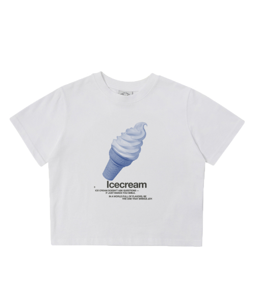 MATCHGLOBE(マッチグローブ)の「アイスクリームクロップTシャツ(ホワイト)(Tシャツ/カットソー・レディース・その他・FREE)」の4枚目の写真