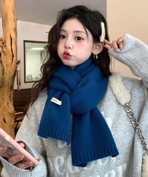 モヘアニット」に該当するマフラー（ブルー・ネイビー/青色系