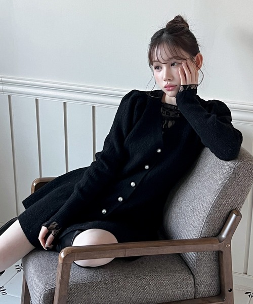 セール】【着用動画あり！・4色展開】ペプラム ニットワンピース