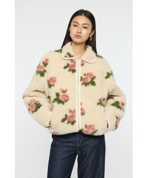 MOUSSY(マウジー)の「【26年SS新作】BOA FLEECE FLORAL ジャケット(その他アウター・レディース・アイボリー/ブラック・FREE)」の14枚目の写真