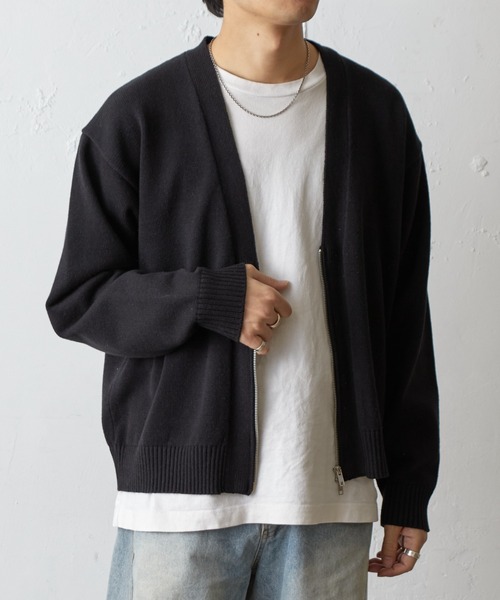 COLONY 2139(コロニートゥーワンスリーナイン)の「ダブルジップニットカーディガン(カーディガン/ボレロ・メンズ・グレー/ブラック/イエロー・MEDIUM/LARGE)」の2枚目の写真