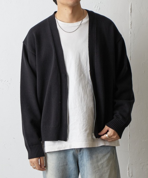 COLONY 2139(コロニートゥーワンスリーナイン)の「ダブルジップニットカーディガン(カーディガン/ボレロ・メンズ・グレー/ブラック/イエロー・MEDIUM/LARGE)」の4枚目の写真