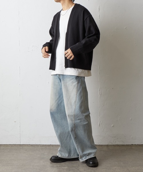 COLONY 2139(コロニートゥーワンスリーナイン)の「ダブルジップニットカーディガン(カーディガン/ボレロ・メンズ・グレー/ブラック/イエロー・MEDIUM/LARGE)」の9枚目の写真