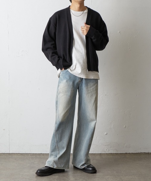 COLONY 2139(コロニートゥーワンスリーナイン)の「ダブルジップニットカーディガン(カーディガン/ボレロ・メンズ・グレー/ブラック/イエロー・MEDIUM/LARGE)」の11枚目の写真