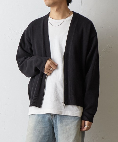 COLONY 2139(コロニートゥーワンスリーナイン)の「ダブルジップニットカーディガン(カーディガン/ボレロ・メンズ・グレー/ブラック/イエロー・MEDIUM/LARGE)」の5枚目の写真