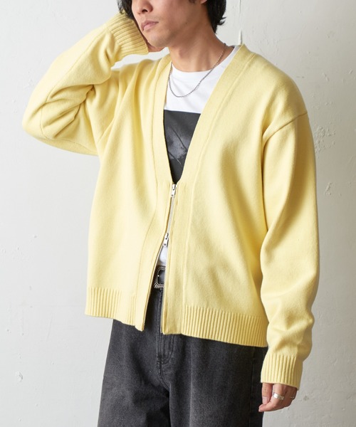 COLONY 2139(コロニートゥーワンスリーナイン)の「ダブルジップニットカーディガン(カーディガン/ボレロ・メンズ・グレー/ブラック/イエロー・MEDIUM/LARGE)」の13枚目の写真