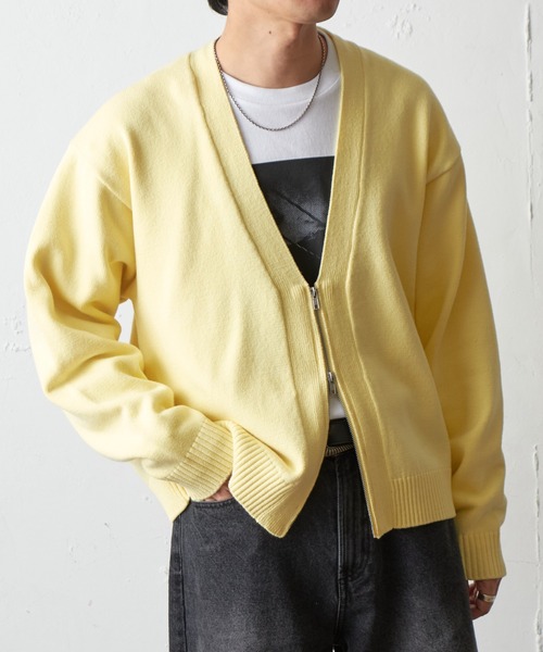 COLONY 2139(コロニートゥーワンスリーナイン)の「ダブルジップニットカーディガン(カーディガン/ボレロ・メンズ・グレー/ブラック/イエロー・MEDIUM/LARGE)」の15枚目の写真