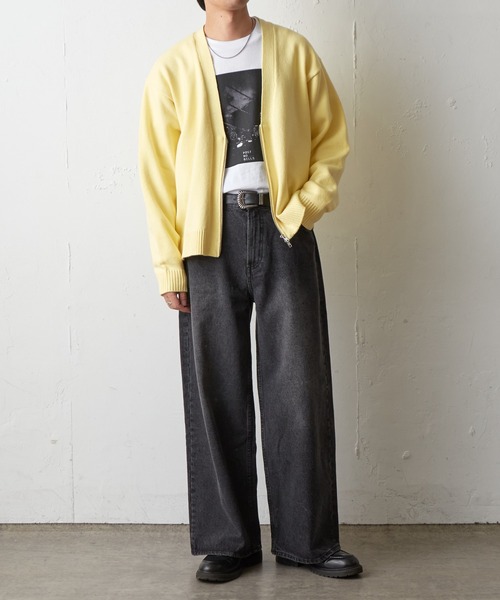 COLONY 2139(コロニートゥーワンスリーナイン)の「ダブルジップニットカーディガン(カーディガン/ボレロ・メンズ・グレー/ブラック/イエロー・MEDIUM/LARGE)」の16枚目の写真