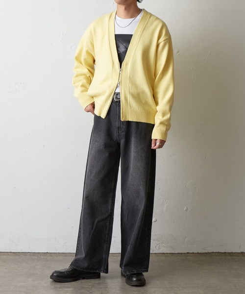 COLONY 2139(コロニートゥーワンスリーナイン)の「ダブルジップニットカーディガン(カーディガン/ボレロ・メンズ・グレー/ブラック/イエロー・MEDIUM/LARGE)」の19枚目の写真