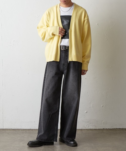 COLONY 2139(コロニートゥーワンスリーナイン)の「ダブルジップニットカーディガン(カーディガン/ボレロ・メンズ・グレー/ブラック/イエロー・MEDIUM/LARGE)」の17枚目の写真