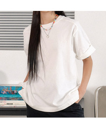 16番手ラグランスリット無地ピグメントTシャツ_ホワイト