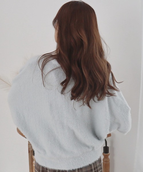 CECIL McBEE（セシルマクビー）の「ラメフェザードルマンカーディガン（カーディガン/ボレロ・レディース・サックスブルー/オフホワイト/グレー・MEDIUM）」の15枚目の写真