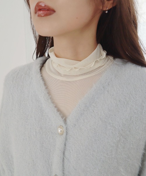 CECIL McBEE（セシルマクビー）の「ラメフェザードルマンカーディガン（カーディガン/ボレロ・レディース・サックスブルー/オフホワイト/グレー・MEDIUM）」の17枚目の写真