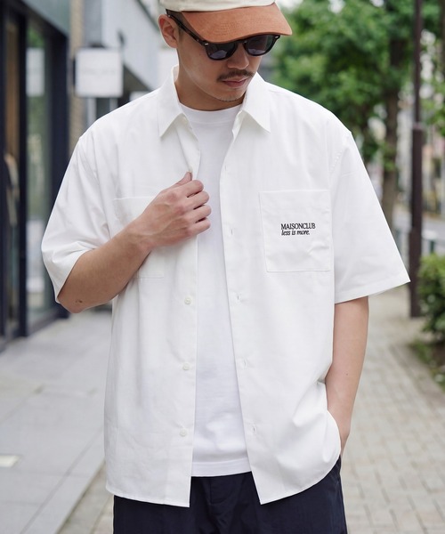 MILITARY（ミリタリー）の「【SETUP7】Regular Collar Embroidery Half Sleeve Shirt KKP/ レギュラーカラー刺繍シャツ（シャツ/ブラウス・メンズ・ブラック/ホワイト/ブルー・L/M）」の2枚目の写真