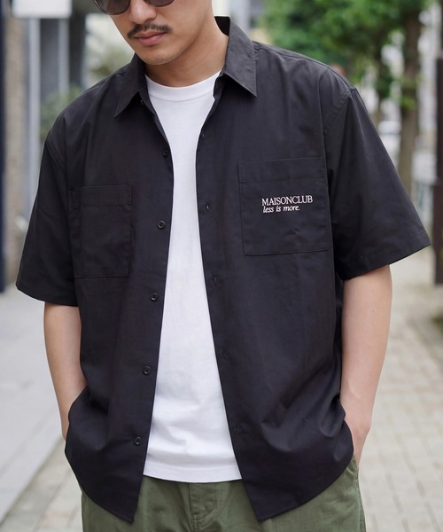 MILITARY（ミリタリー）の「【SETUP7】Regular Collar Embroidery Half Sleeve Shirt KKP/ レギュラーカラー刺繍シャツ（シャツ/ブラウス・メンズ・ブラック/ホワイト/ブルー・L/M）」の3枚目の写真