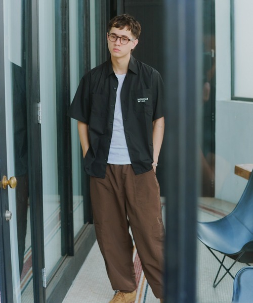MILITARY（ミリタリー）の「【SETUP7】Regular Collar Embroidery Half Sleeve Shirt KKP/ レギュラーカラー刺繍シャツ（シャツ/ブラウス・メンズ・ブラック/ホワイト/ブルー・L/M）」の7枚目の写真