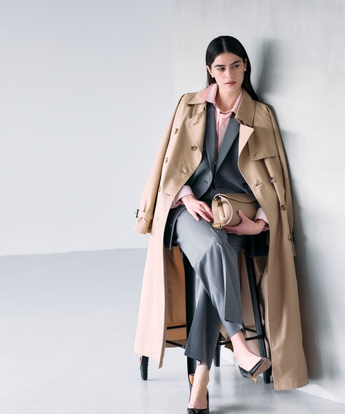 N.O.R.C（ノーク）の「ロングトレンチコート（その他アウター・レディース・ベージュ/ネイビー・S/M/L）」の6枚目の写真