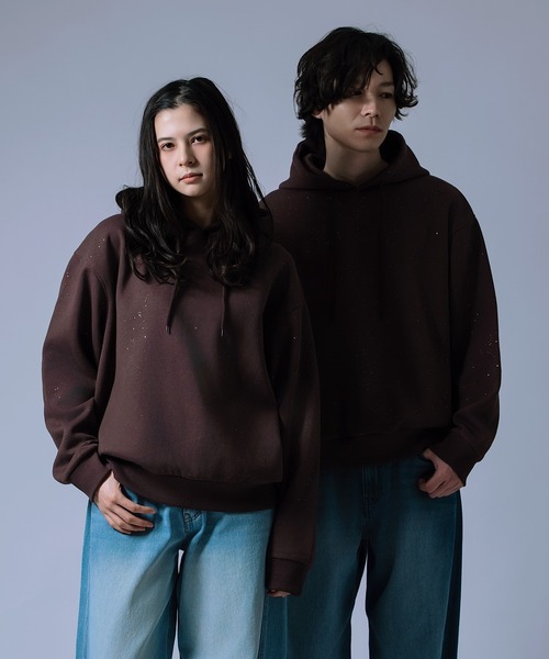 improves（インプローブス）の「【Unisex】ラメ裏起毛 スウェットパーカー（パーカー・メンズ・ブラック/ネイビー/ブラウン・MEDIUM/LARGE）」の2枚目の写真