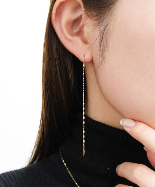 grace grace (グラスグラス)の「【grace grace/グラスグラス】10K ペタルチェーンピアス(ピアス(両耳用)・レディース・ゴールド・FREE)」の1枚目の写真